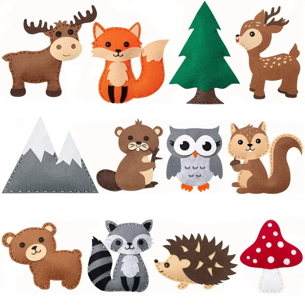 Color: Light Grey - Christmas Sewing Kit Animal Sewing Craft Kit Farm Animal Toy DIY Crafting Sewing Set Educational Craft Set For Children Gifts