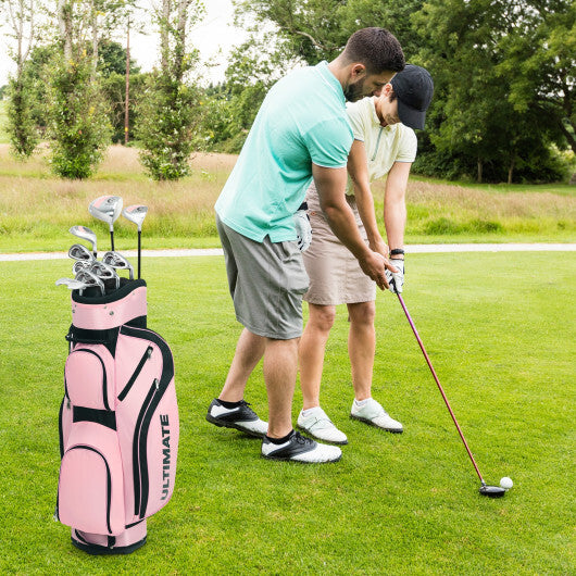 10 Pieces Womens Complete Golf Club Set with Alloy Driver - Color: Pink