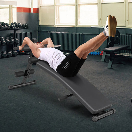 Adjustable Decline Sit Up Bench for Exercise - Color: Black
