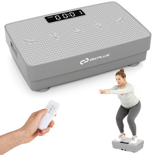 Vibration Plate Exercise Machine with Gravity Sensor and Remote Control for Home Gym-Gray - Color: Gray