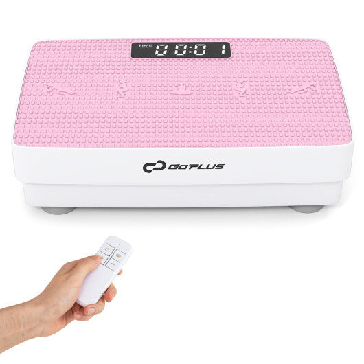 Vibration Plate Exercise Machine with Gravity Sensor and Remote Control for Home Gym-Pink - Color: Pink