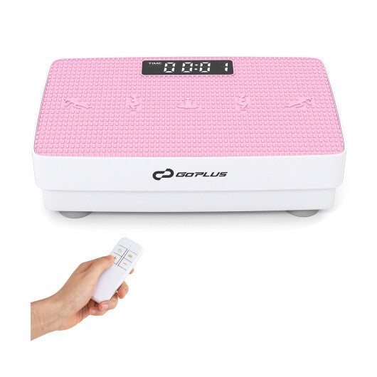 Vibration Plate Exercise Machine with Gravity Sensor and Remote Control for Home Gym-Pink - Color: Pink