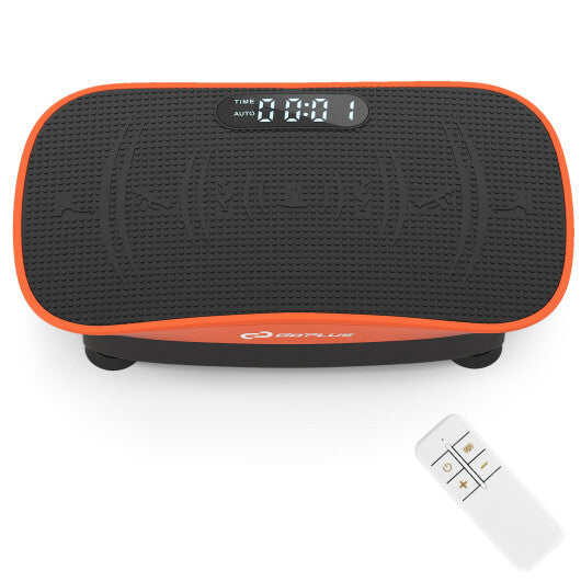 Vibration Plate Exercise Machine for Lymphatic Drainage and Weight Loss with 10 Speed Intensities-Orange - Color: Orange