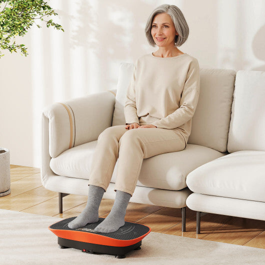 Vibration Plate Exercise Machine for Lymphatic Drainage and Weight Loss with 10 Speed Intensities-Orange - Color: Orange