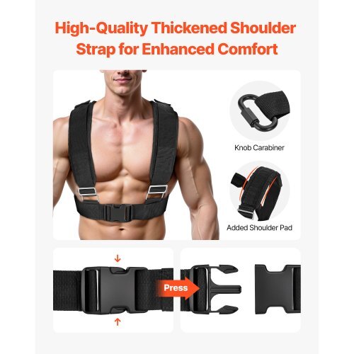Weight Sled, Steel Power Sled, Fitness Training Sleds for Athletic Exercise Speed Improvement, Workout Equipment with Adjustable Height Handle, Compatible with 1/2 in Weight Plates, Black