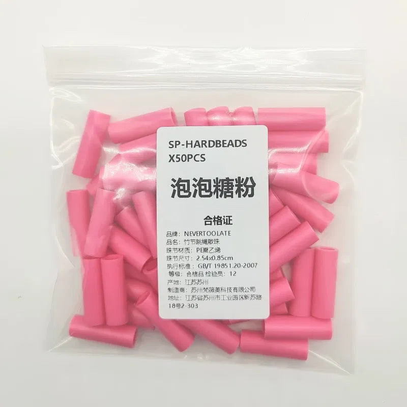 Color: WHITE - NEVERTOOLATE 1 inch Hard beads spare parts 50pcs jump rope beaded skip rope beads 18 colors accessories DIY material backup