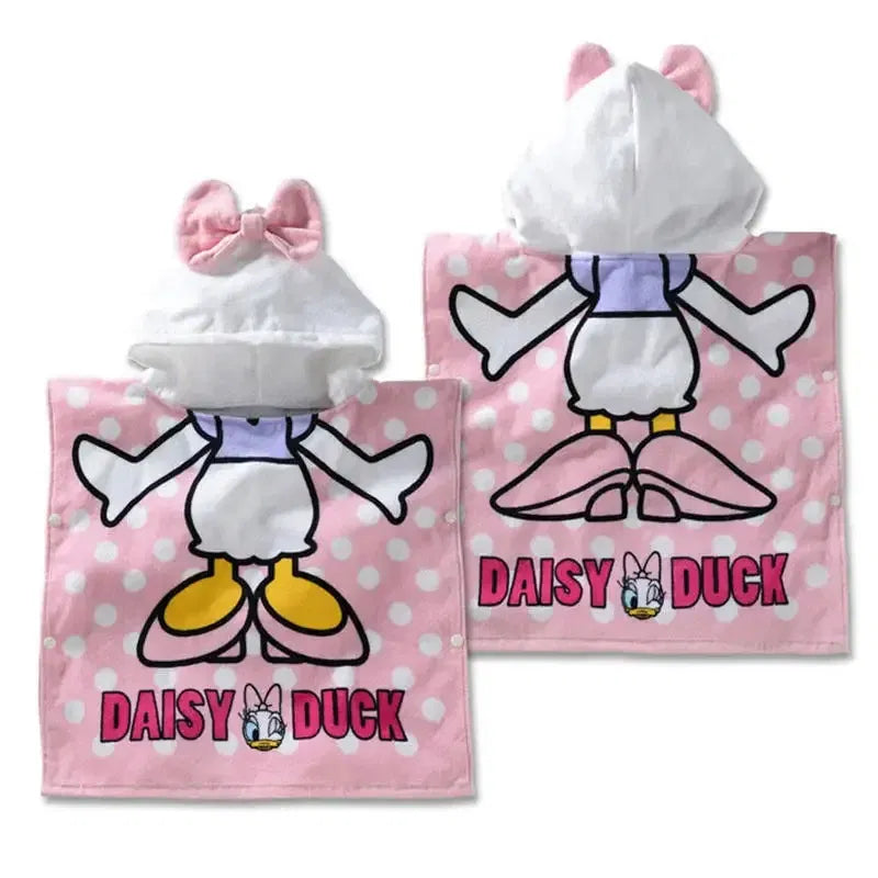 Color: Red - Disney Kids Hooded Bath Towel Child Breathable Beach Towel Mickey Minnie McQueen Car Cartoon Boy Girl Towel 60x120cm