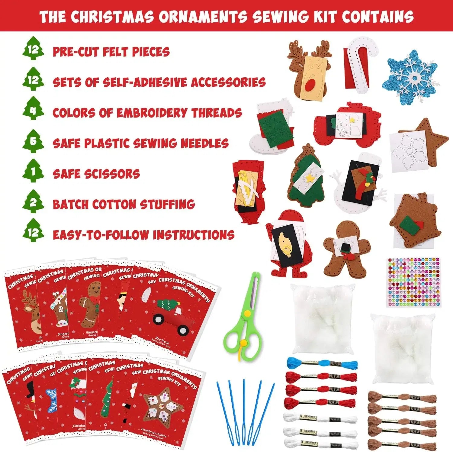 Color: Light Grey - Christmas Sewing Kit Animal Sewing Craft Kit Farm Animal Toy DIY Crafting Sewing Set Educational Craft Set For Children Gifts
