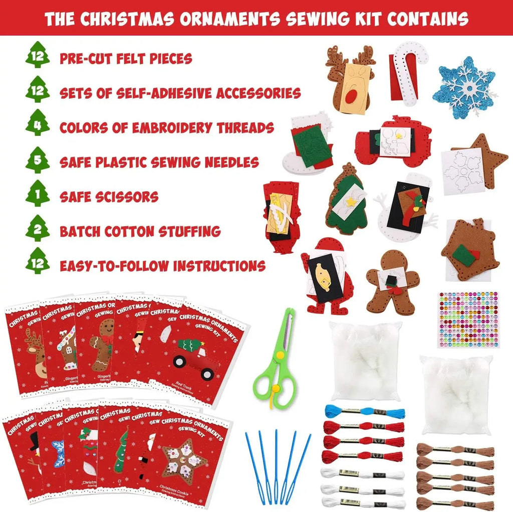 Color: DARK GRAY - Christmas Sewing Kit Animal Sewing Craft Kit Farm Animal Toy DIY Crafting Sewing Set Educational Craft Set For Children Gifts