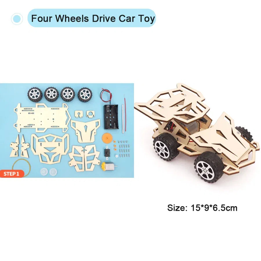 Color: army green - DIY Physical Model Science Experiment Educational Toy Handmade Small Production Assembly Craft Technology Project for School Kid