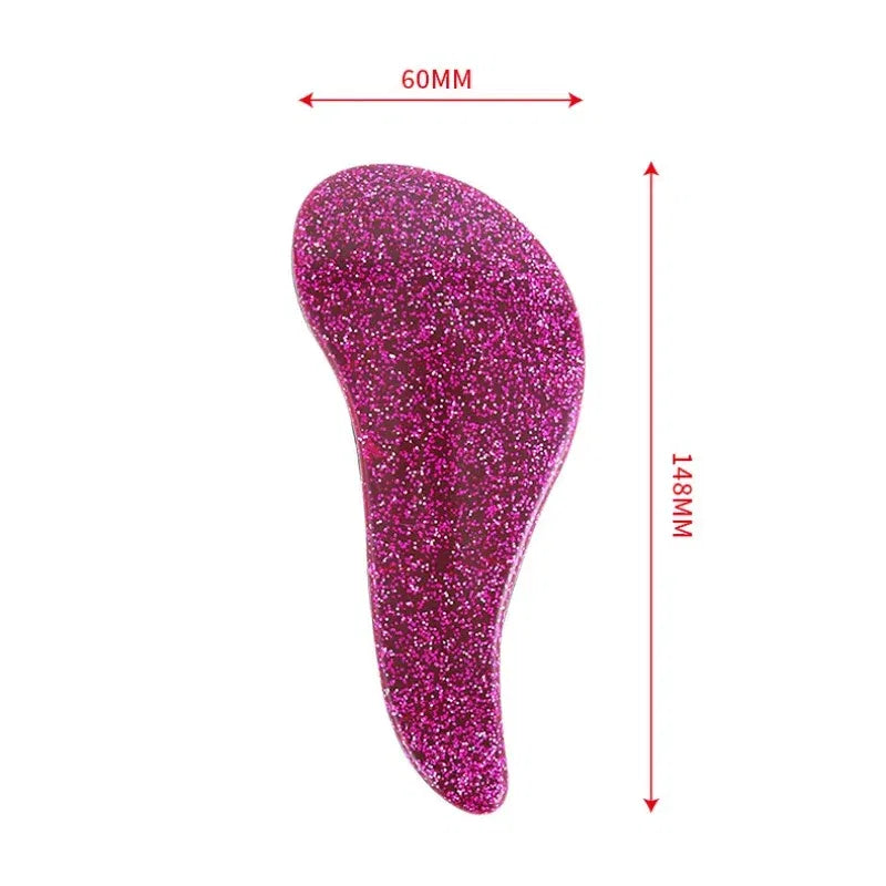 Color: Beige - Children Magic Handle Detangle Hair Comb Shower Massage Hairbrush Anti Static Massage Hair Brush Woman Salon Hair Accessories