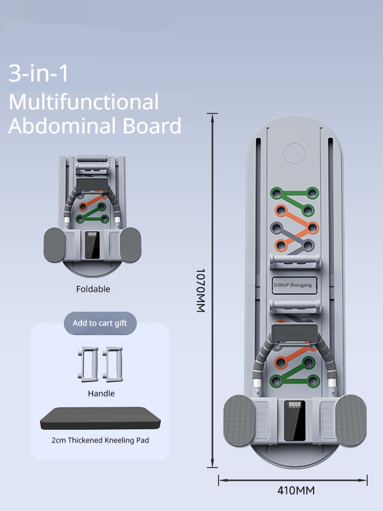 Color: Gray with An Ab Board - Automatic Self-Resilient Rollable Ab Wheel With Belly Support For Core Training On Four Wheels
